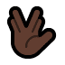 🖖🏿 vulcan salute: dark skin tone display on Windows